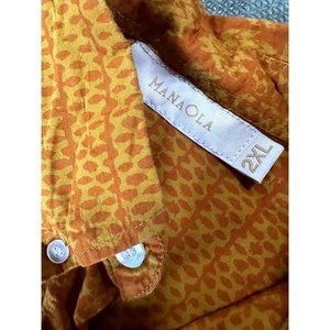 Manaola Feather Kapa Pattern Mens Aloha Shirt  - Size 2XL